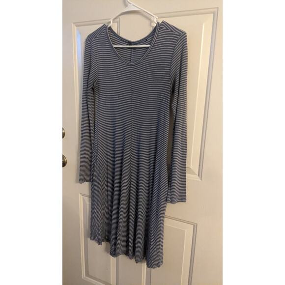 Toad & Co Windmere Organic Cotton Long Sleeve Stripe Mini Dress with Pockets - Picture 1 of 7